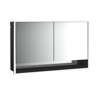 emco loft Armoire de toilette avec éclairage avec compartiment inférieur, 1300mm, 2 portes, modèle à encastrer, 979813521, 979813521, Colorazione: nero/specchio