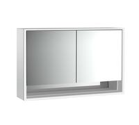 emco loft Armoire de toilette avec éclairage avec compartiment inférieur, 1300mm, 2 portes, modèle apparent, 979806220, 979806220, Colorazione: alluminio/bianco