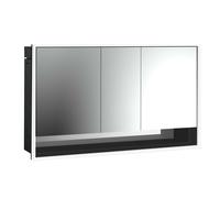 emco loft Armoire de toilette avec éclairage avec compartiment inférieur, 1400mm, 3 portes, modèle à encastrer, 979813525, 979813525, Colorazione: nero/specchio