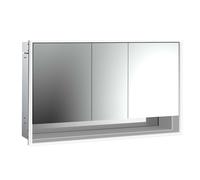 emco loft Armoire de toilette avec éclairage avec compartiment inférieur, 1400mm, 3 portes, modèle à encastrer, 979805225, 979805225, Colorazione: alluminio/specchio