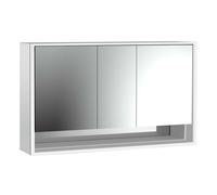 emco loft Armoire de toilette avec éclairage avec compartiment inférieur, 1400mm, 3 portes, modèle apparent, 979806224, 979806224, Colorazione: alluminio/bianco