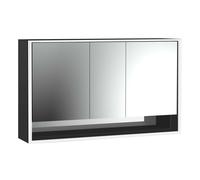 emco loft Armoire de toilette avec éclairage avec compartiment inférieur, 1400mm, 3 portes, modèle apparent, 979813524, 979813524, Colorazione: nero/specchio