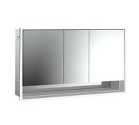 emco loft Armoire de toilette avec éclairage avec compartiment inférieur, 1600mm, 3 portes, modèle à encastrer, 979806223, 979806223, Colorazione: alluminio/bianco