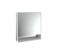 emco loft Armoire de toilette avec éclairage avec compartiment inférieur, 600 mm, modèle à encastrer, aluminium/blanc, 979806203, 979806203, Versione: 1 porta (battuta a destra)