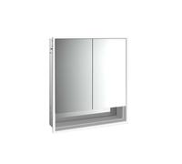 emco loft Armoire de toilette avec éclairage avec compartiment inférieur, 600 mm, modèle à encastrer, aluminium/blanc, 979806205, 979806205, Versione: 2 porte