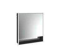 emco loft armoire de toilette lumineuse avec compartiment inférieur, 600 mm, modèle à encastrer, noir/miroir, 979813501, 979813501, Versione: 1 porta (battuta a sinistra)