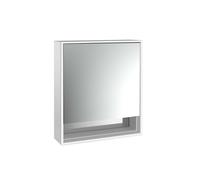 emco loft Armoire de toilette avec éclairage avec compartiment inférieur, 600 mm, modèle apparent, aluminium/blanc, 979806202, 979806202, Versione: 1 porta (battuta a destra)