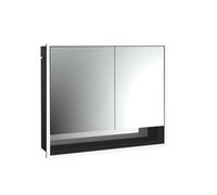 emco loft Armoire de toilette avec éclairage avec compartiment inférieur, 800mm, 2 portes, modèle à encastrer, noir/miroir, 979813511, 979813511, Versione: porta larga a sinistra