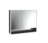 emco loft Armoire de toilette avec éclairage avec compartiment inférieur, 800mm, 2 portes, modèle à encastrer, noir/miroir, 979813509, 979813509, Versione: ampia porta a destra