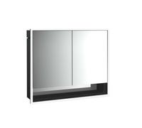 emco loft Armoire de toilette avec éclairage avec compartiment inférieur, 800mm, 2 portes, modèle à encastrer, noir/miroir, 979813507, 979813507, Versione: 2 porte