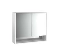 emco loft Armoire de toilette avec éclairage avec compartiment inférieur, 800mm, 2 portes, modèle apparent, aluminium/blanc, 979806206, 979806206, Versione: 2 porte