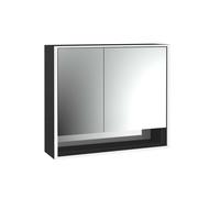 emco loft Armoire de toilette avec éclairage avec compartiment inférieur, 800mm, 2 portes, modèle apparent, noir/miroir, 979813508, 979813508, Versione: ampia porta a destra