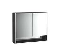 emco loft Armoire de toilette avec éclairage avec compartiment inférieur, 800mm, 2 portes, modèle apparent, noir/miroir, 979813506, 979813506, Versione: 2 porte
