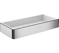 Emco Loft - Cestino in Spugna da avvitare con Inserto in plastica Estraibile, ripiano Doccia in Alluminio e plastica, Cestino Doccia per Utensili da Bagno, Colore: Cromo/Bianco