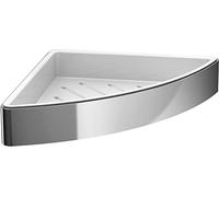 Emco Loft - Cestino per Spugna angolare con Inserto in plastica, 179 x 36 x 179 mm, Colore: Cromo/Bianco