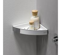 Cestino in spugna ad angolo in Emco loft, montaggio a parete nascosto, inserto in plastica rimovibile, Colorazione: Cromo / Bianco