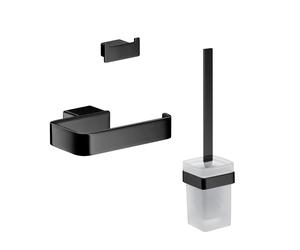emco loft WC-Set, ensemble brosse, porte-papier, crochet double, noir, 059813300, 059813300