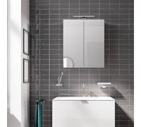 emco mee armoire à glace lumineuse LED, aluminium, 2 portes, modèle apparent, lampe LED, 600mm, 949805050, 949805050