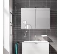 Emco asis mee LED light mirror cabinet, alluminio, 2 ante, modello per montaggio esterno, luce LED, 1000 mm