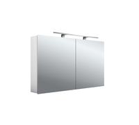 emco mee armadio a specchio luminoso a LED, alluminio, 2 ante, modello da inc...