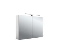 emco mee armadio a specchio luminoso LED, alluminio, 2 ante, modello da incasso,