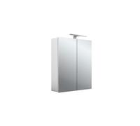 Emco asis mee LED light mirror cabinet, alluminio, 2 ante, modello per montaggio esterno, luce LED, 600 mm