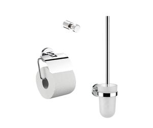emco polo kit WC, porte-papier, brosse, crochet, chromé, 079800100, 079800100