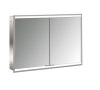 Emco prime 2 Armadio a specchio illuminato Facelift, 1000 mm, 2 ante, modello a scomparsa, 9497, Colorazione: alluminio/specchio