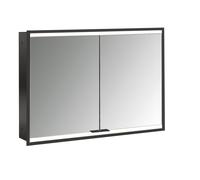 emco prime 2 Armoire de toilette avec éclairage, 1000 mm, 2 portes, modèle encastré, 949713555, 949713555, Colorazione: nero/specchio
