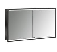 Emco prime 2 Armadio a specchio illuminato Facelift, 1200 mm, 2 ante, modello a scomparsa, 9497, Colorazione: nero/specchio