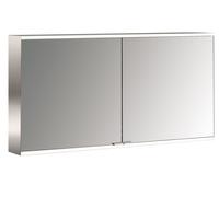 Armadio a specchio illuminato Emco prime 2 Facelift, 1300 mm, 2 ante, con pareti laterali a specchio, modello a parete, 9497, Colorazione: alluminio/specchio