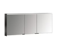 Armadio a specchio illuminato Emco prime 2 Facelift, 1600 mm, 3 ante, con pareti laterali a specchio, modello a parete, 9497, Colorazione: nero/specchio