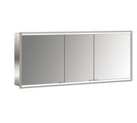 Armadio a specchio illuminato Emco prime 2 Facelift, 1600 mm, 3 ante, modello a scomparsa, 9497, Colorazione: alluminio/bianco