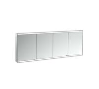 Emco prime 2 Armadio a specchio illuminato Facelift, 1800 mm, 4 ante, modello a scomparsa, 9497, Colorazione: nero/specchio