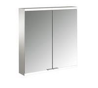 Emco prime 2 Armadio a specchio illuminato Facelift, 600 mm, 2 ante, con pareti laterali a specchio, modello a parete, 9497, Colorazione: alluminio/specchio