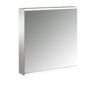 Armadio a specchio illuminato Emco prime 2 Facelift, 600 mm, 1 anta, battuta a destra, con pareti laterali a specchio, modello a parete, 9497, Colorazione: alluminio/bianco