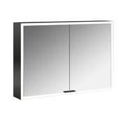 Emco prime Facelift Armadio a specchio illuminato, 1000 mm, 2 ante, con pareti laterali a specchio, modello a parete, 9497, Colorazione: nero/specchio