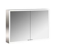 emco prime Armoire de toilette avec éclairage, 1000 mm, 2 portes, avec parois latérales miroitées, modèle apparent, 949706383, 949706383, Colorazione: alluminio/bianco