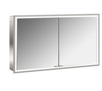 Emco prime Facelift armadio a specchio illuminato, 1200 mm, 2 ante, modello a scomparsa, 9497, Colorazione: alluminio/specchio