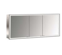Emco prime Facelift armadio a specchio illuminato, 1600 mm, 3 ante, modello a scomparsa, 9497, Colorazione: alluminio/specchio