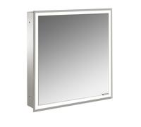 Emco prime Facelift armadio a specchio illuminato, 600 mm, 1 anta, battuta a sinistra, modello a scomparsa, 9497, Colorazione: alluminio/bianco