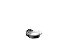 emco round portasapone, ciotola in cristallo, 433013300, colore: nero