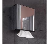 Emco System2 distributore per salviette di carta, antivandalo, 354900100, System2 cromo/nero [Accessori Bagno > Scatole Portasalviette]