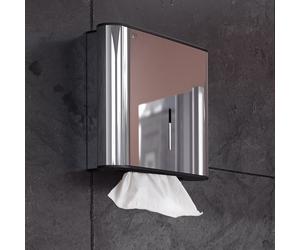 Emco System2 distributore per salviette di carta, antivandalo, 354900100, System2 cromo/nero [Accessori Bagno > Scatole Portasalviette]