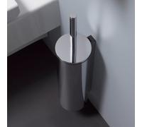emco system2 Ensemble brosse de toilette, réservoir en aluminium chromé, avec couvercle, chromé, 351500102, 351500102