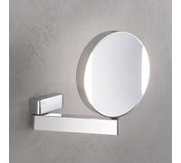 Emco LED da barba e specchio cosmetico, specchiato su entrambi i lati, ingrandimento 3x e 7x, rotondo, illuminazione a LED, braccio articolato