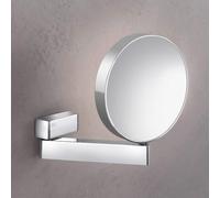 Specchio da barba e specchio cosmetico Emco, specchiato su entrambi i lati, ingrandimento 3x e 7x, rotondo, su braccio articolato, non illuminato