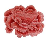 EMDOMO - 3 toppe in tessuto con ricamo a peonia, motivo pizzo, per scrapbooking, cappelli, vestiti, accessori da cucito decorati (arancione)