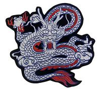 EMDOMO Ricamo Grandi Patch Drago Vestiti Applique Ferro su Trasferimenti Moto Giacca Back Distintivi 1 pezzo