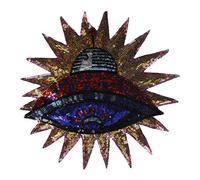 EMDOMO Sequin Spazio Disco Volante con Ricamo Patch Toppa Adesivi, Motivo: distintivi Vestiti Decorato da Cucire 2PIECES